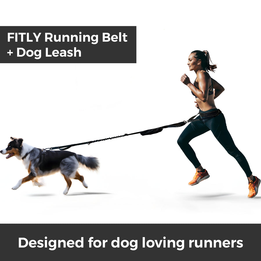 FITLY Running Belt + Dog Leash - BLACK - FITLY